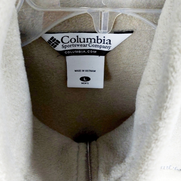 Columbia Men's L Taupe  Fleece Full Zip Winter Warm Vest - Picture 5 of 9